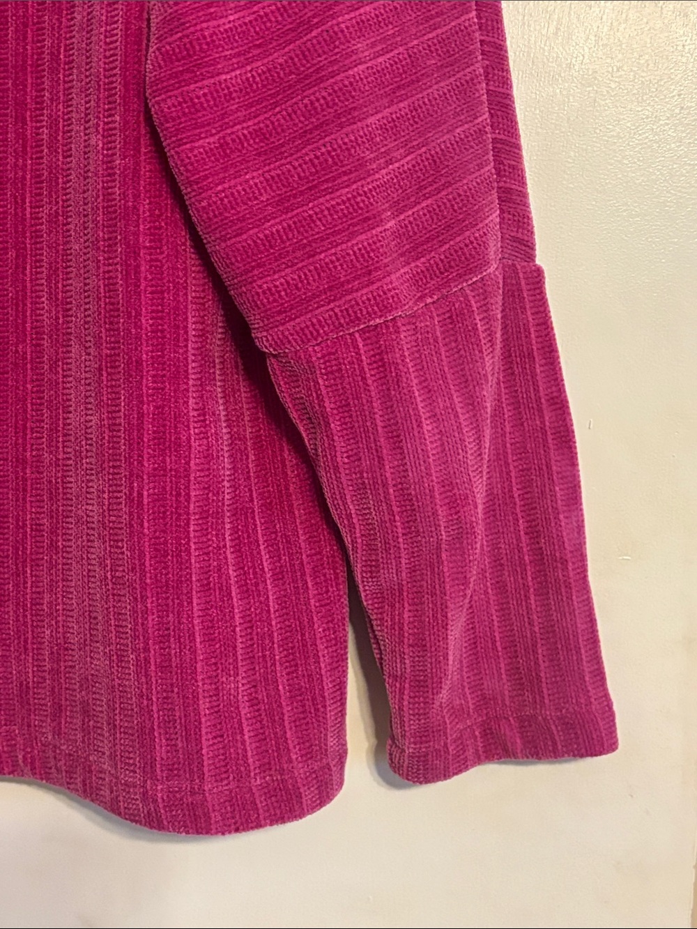 Chenault Plush Ribbed Crewneck Sweater - Berry Pink XL Excellent Condition - Picture 3 of 5